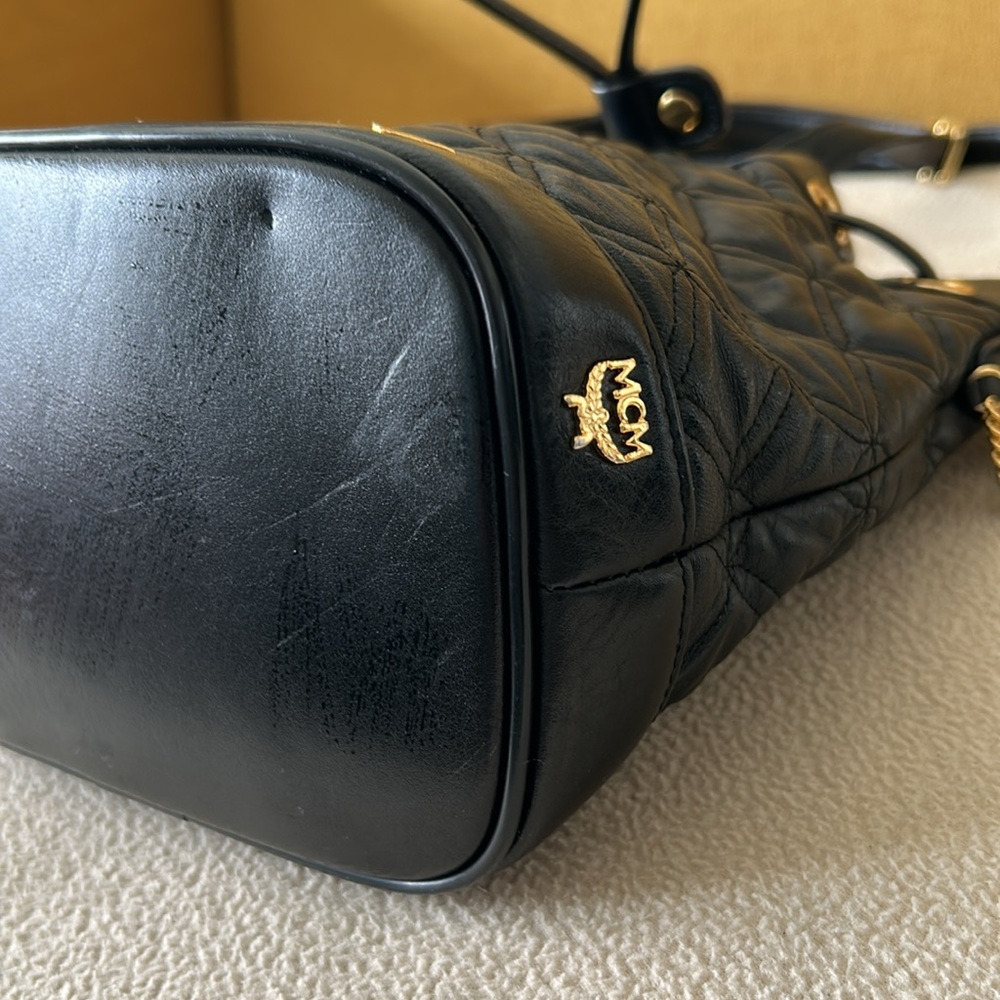 MCM Women’s Quilted Leather Bucket Bag - Picture 7 of 15